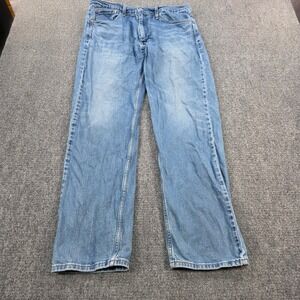Levi's 505 Jeans Mens W36 L32 Light Wash Denim Relaxed Fit Straight Leg
